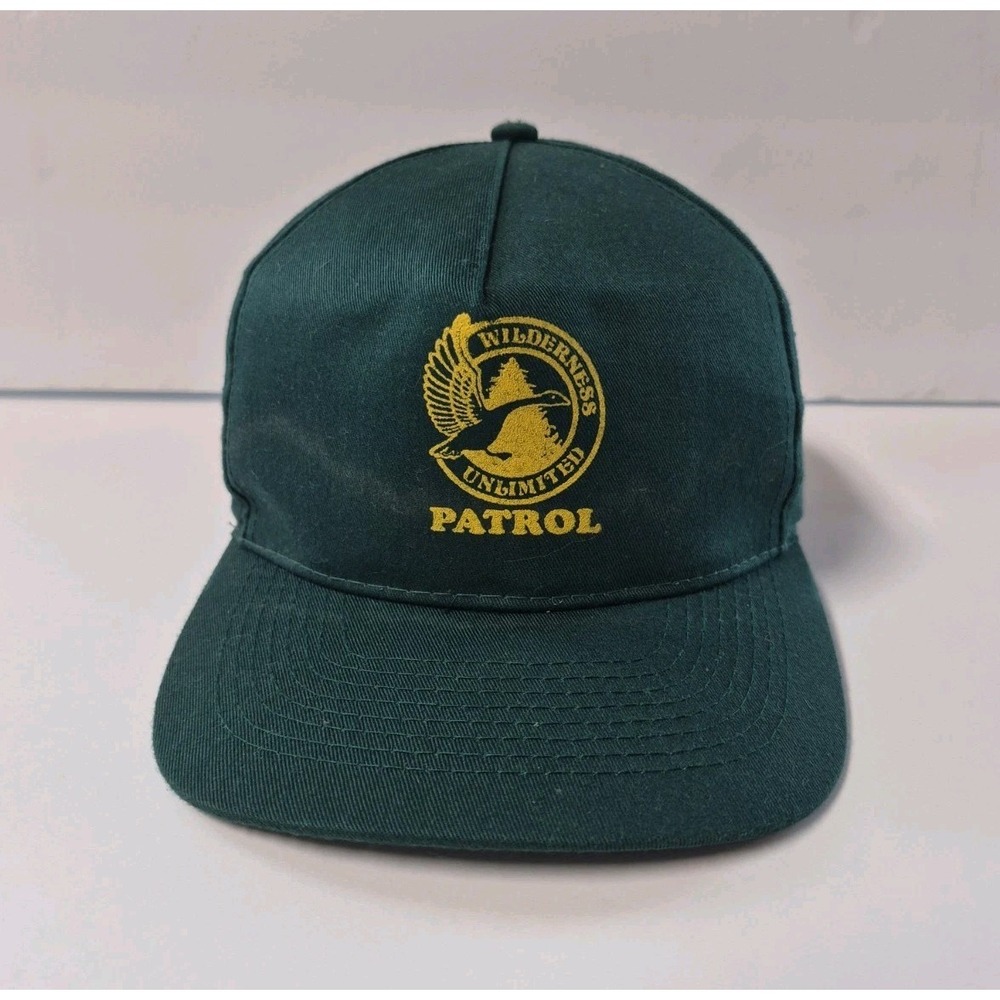 Vintage Wilderness Ducks Unlimited Patrol Snapback Hat Cap 90s Green Adjustable